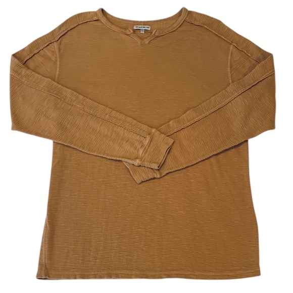 32 Bar Blues Men's Waffle Slub Henley Notch-Cut Long Sleeve Shirt Large L - Picture 1 of 5